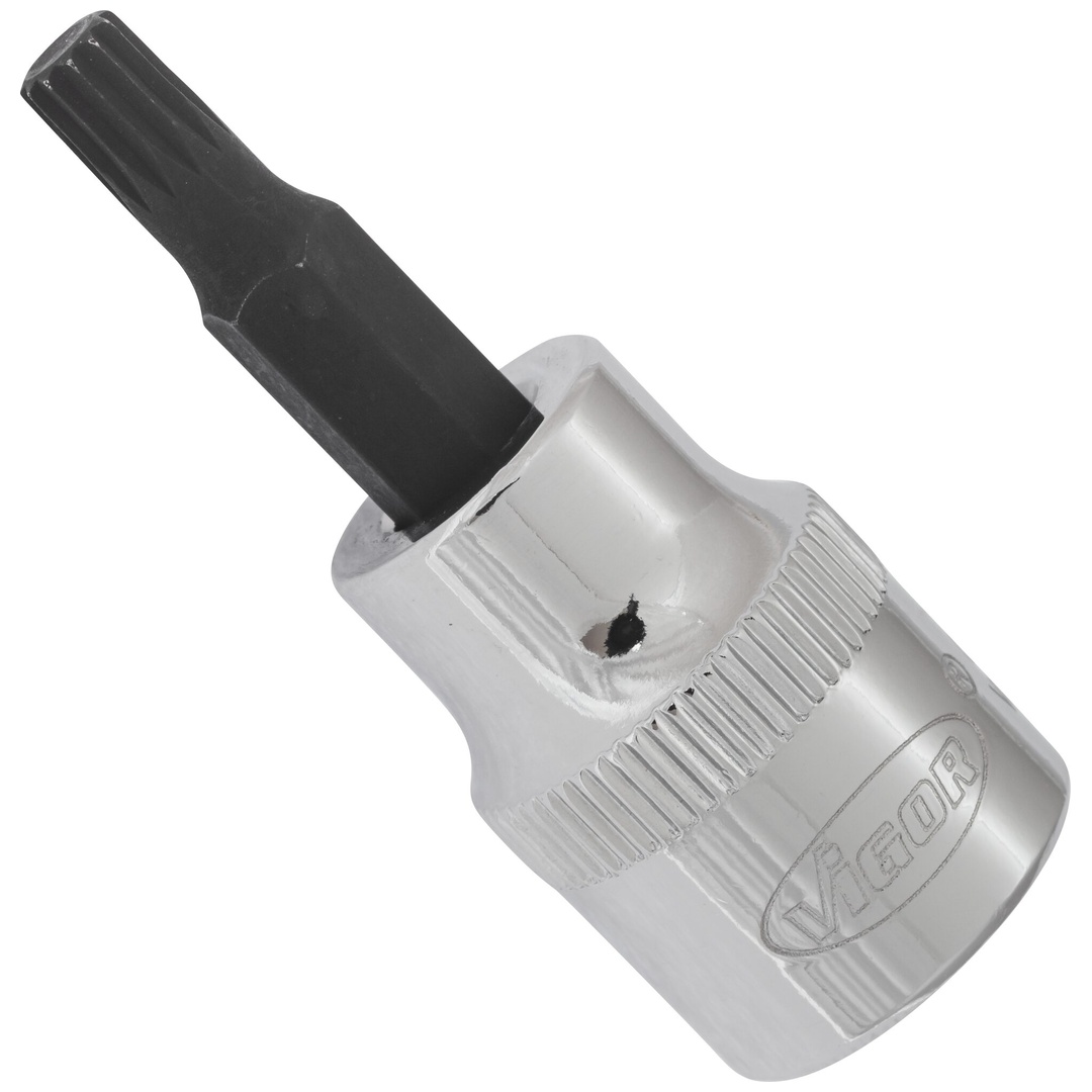 VIGOR Schraubendrehereinsatz, V6106, 3/8 (10 mm) Vierkant hohl, Innen Vielzahn Profil XZN, SW M5
