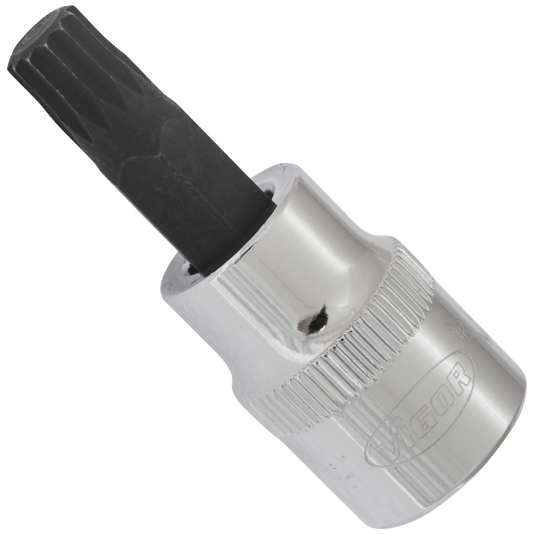 VIGOR Schraubendrehereinsatz, V6108, 3/8 (10 mm) Vierkant hohl, Innen Vielzahn Profil XZN, SW M8