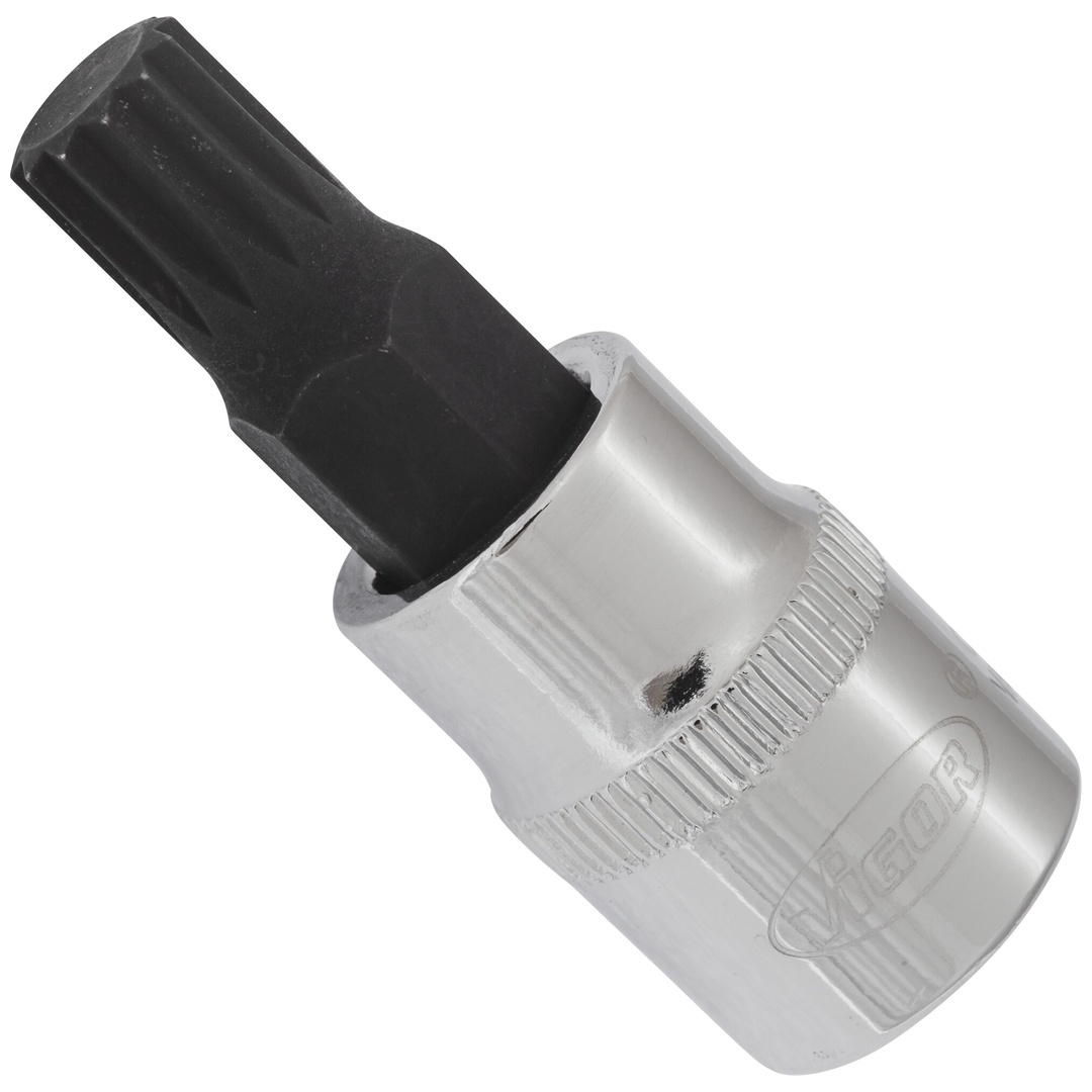VIGOR Schraubendrehereinsatz, V6109, 3/8 (10 mm) Vierkant hohl, Innen Vielzahn Profil XZN, SW M9