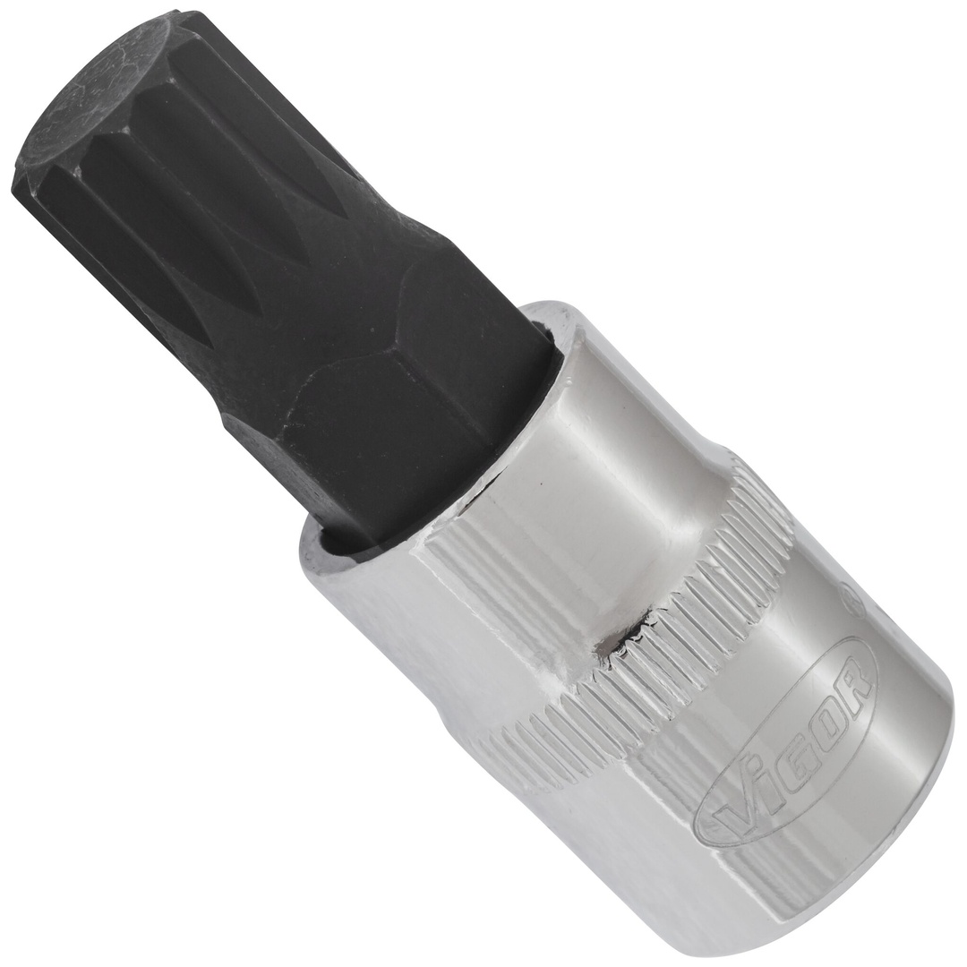 VIGOR Schraubendrehereinsatz, V6111, 3/8 (10 mm) Vierkant hohl, Innen Vielzahn Profil XZN, SW M12