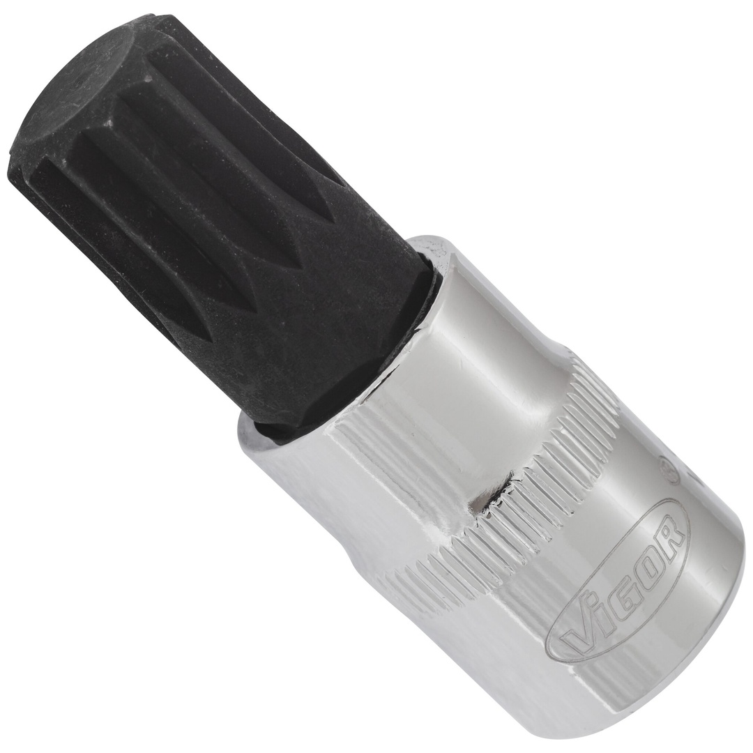 VIGOR Schraubendrehereinsatz, V6112, 3/8 (10 mm) Vierkant hohl, Innen Vielzahn Profil XZN, SW M14