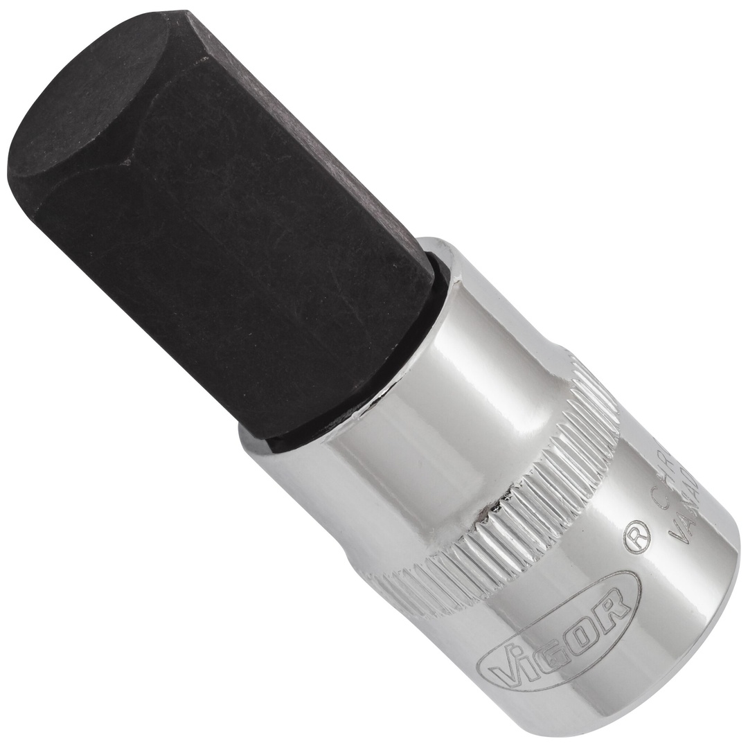 VIGOR Schraubendrehereinsatz, V6138, 3/8 (10 mm) Vierkant hohl, Innen Sechskant Profil, SW 14 mm