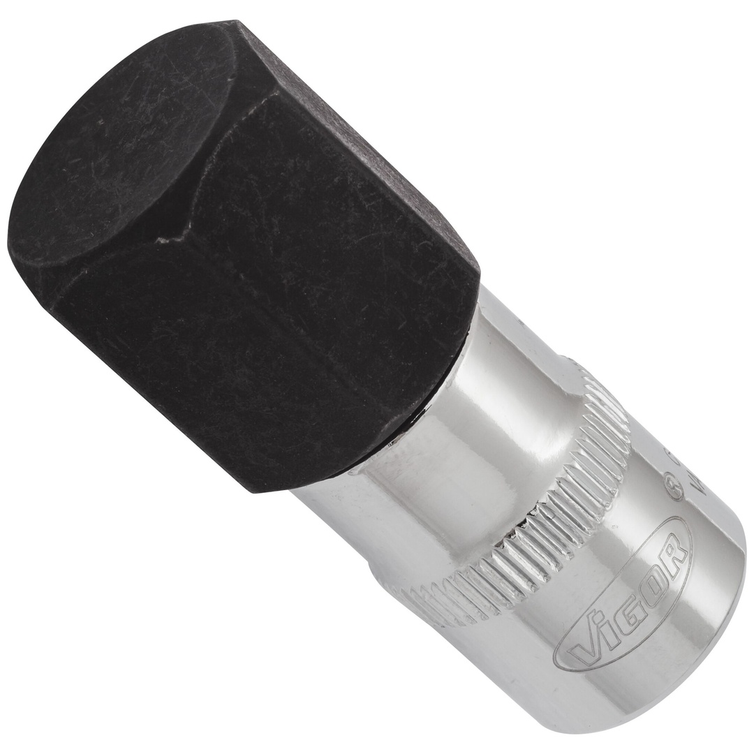 VIGOR Schraubendrehereinsatz, V6140, 3/8 (10 mm) Vierkant hohl, Innen Sechskant Profil, SW 19 mm