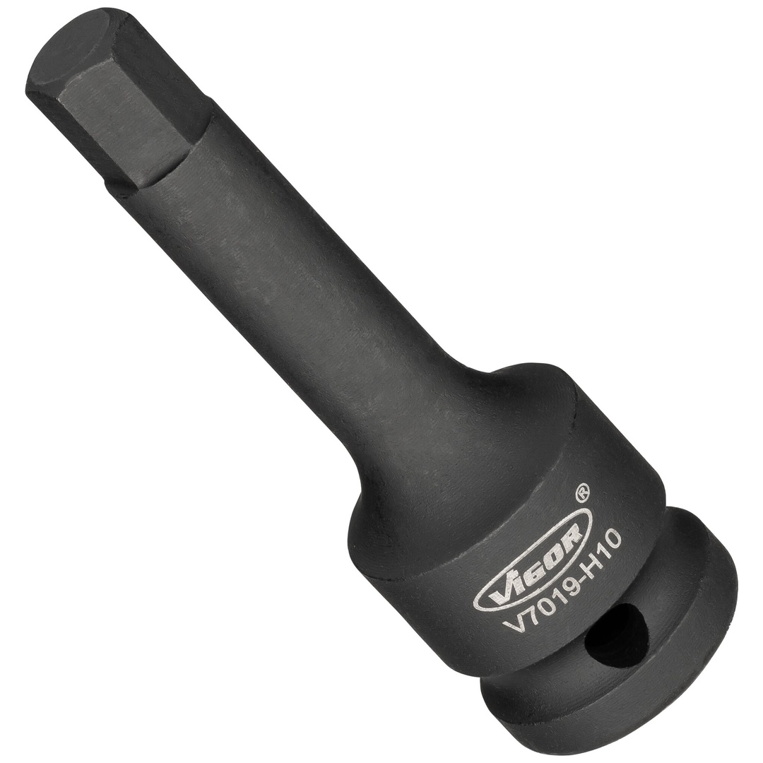 VIGOR Schlagschrauber Schraubendrehereinsatz, 1/2 (12,5 mm) Vierkant hohl, Innen Sechskant Profil, SW 10 mm