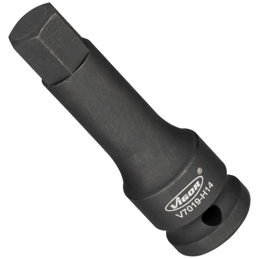 VIGOR Schlagschrauber Schraubendrehereinsatz, 1/2 (12,5 mm) Vierkant hohl, Innen Sechskant Profil, SW 14 mm