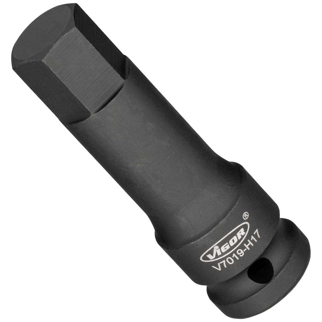 VIGOR Schlagschrauber Schraubendrehereinsatz, 1/2 (12,5 mm) Vierkant hohl, Innen Sechskant Profil, SW 17 mm
