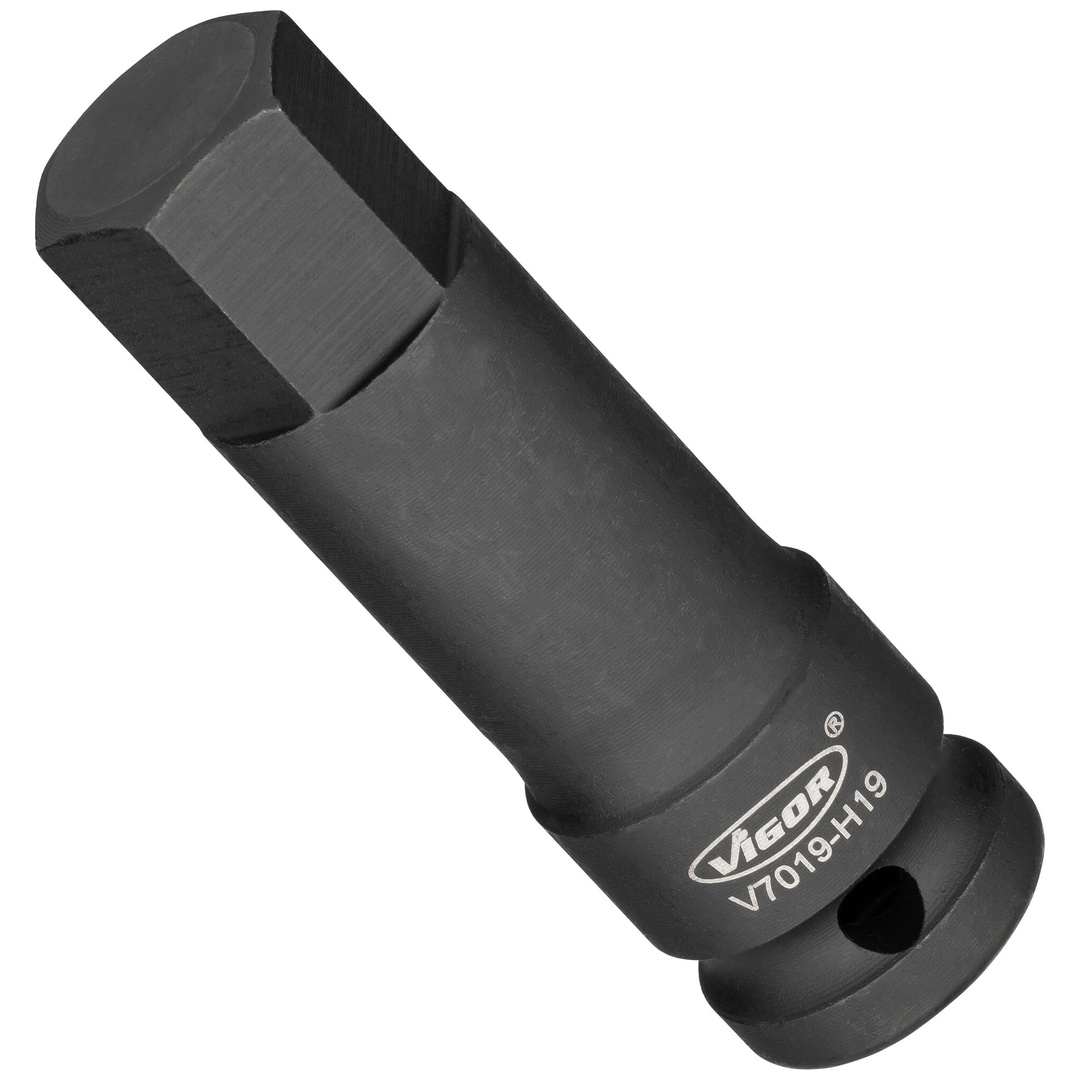 VIGOR Schlagschrauber Schraubendrehereinsatz, 1/2 (12,5 mm) Vierkant hohl, Innen Sechskant Profil, SW 19 mm