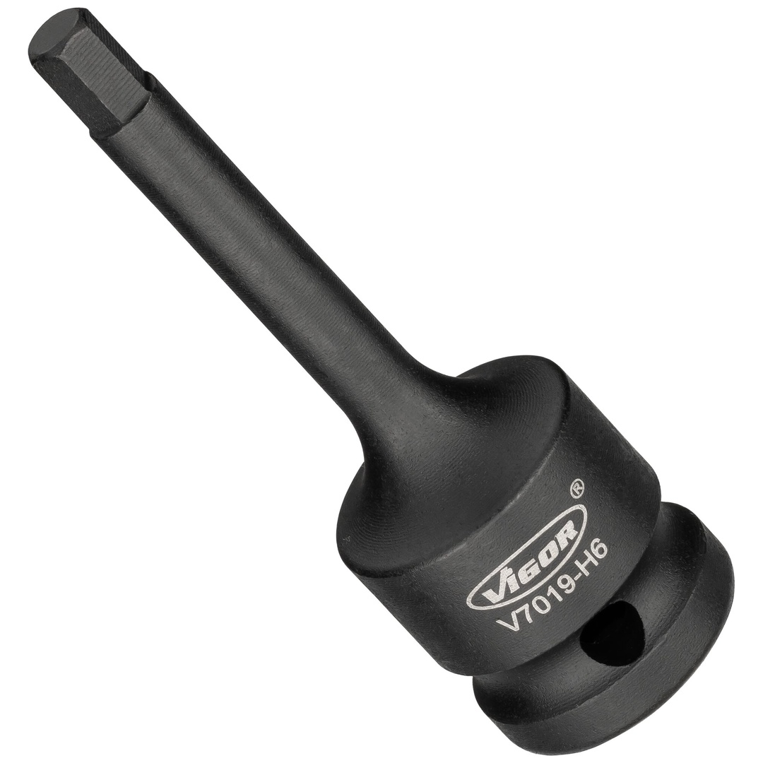 VIGOR Schlagschrauber Schraubendrehereinsatz, 1/2 (12,5 mm) Vierkant hohl, Innen Sechskant Profil, SW 6 mm