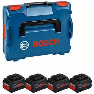 Bosch Akkupack Akku Set 4x ProCORE18V 5,5Ah + L-BOXX mit Einlage