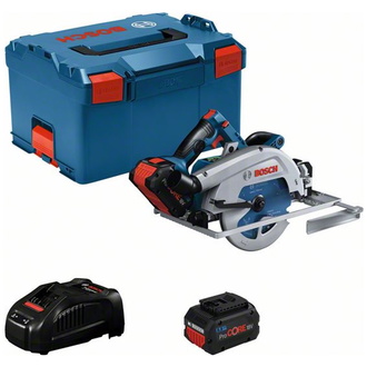 Bosch Akku-Kreissäge BITURBO GKS 18V-68 GC, incl. 2x Akku ProCORE 5,5 Ah, Schnellladegerät, Zubehör, L-BOXX