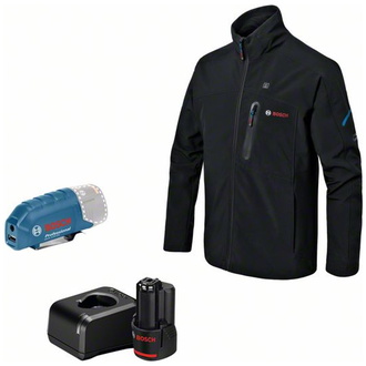 Bosch beheizbare Jacke / Heizjacke GHJ 12+18V XA (Full Version) incl. Akku, Gr. M schwarz