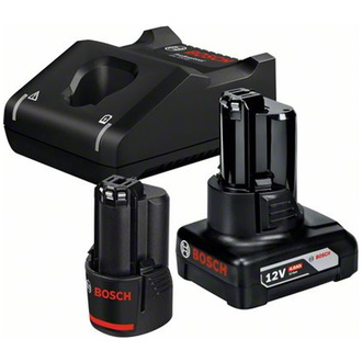 Bosch Akku Starter-Set: 1 x GBA 12 Volt, 2.0 Ah, 1 x GBA 12 Volt, 4.0 Ah, Ladegerät GAL 12V-40