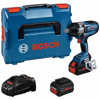 Bosch Akku-Drehschlagschrauber BITURBO GDS 18V-1050 H, incl. 2x Akku ProCORE 8 Ah, Schnellladegerät, L-BOXX