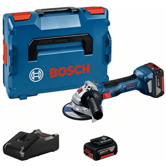 Bosch Akku-Winkelschleifer GWS 18V-7, mit 2 x Akku GBA 18V 4.0Ah, L-BOXX