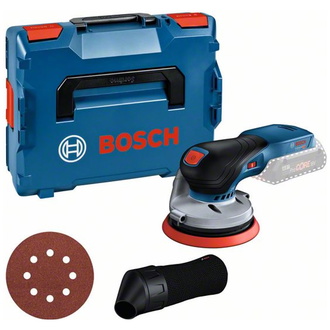 Bosch Akku-Exzenterschleifer GEX 18V-125, Soloversion, L-BOXX, Schleifblatt