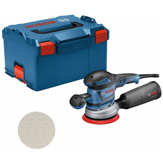 Bosch Exzenterschleifer GEX 40-150, mit Schleifblatt M480, Schleifteller, L-BOXX