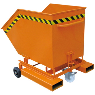 Eichinger Kastenwagen mit Rollen und Einfahrtaschen, 300 kg, 200 Liter, reinorange