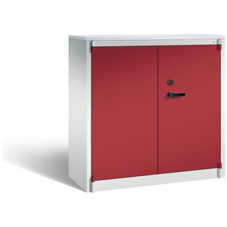 C+P Feuergeschützter Flügeltürenschrank Certos 1200 x 1226 x 500 lichtgrau/rubinrot, Modell 1181-00