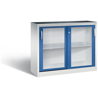 C+P Schiebetürenschrank Acurado-2000, 1200 x 1000 x 400 enzianblau/lichtgrau, Modell 2046-055