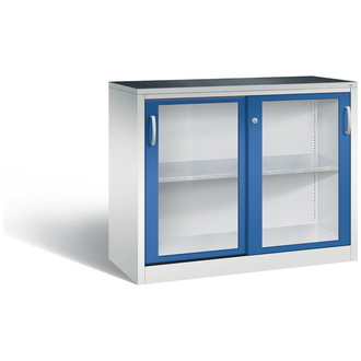 C+P Schiebetürenschrank Acurado-2000, 1200 x 1000 x 500 enzianblau/lichtgrau, Modell 2056-055