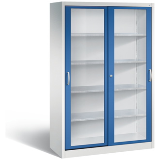 C+P Schiebetürenschrank Acurado-2000, 1200 x 1950 x 500 enzianblau/lichtgrau, Modell 2059-055