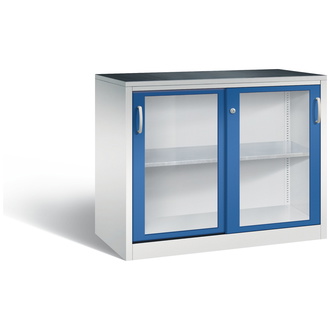 C+P Schiebetürenschrank Acurado-2000, 1200 x 1000 x 600 enzianblau/lichtgrau, Modell 2066-055