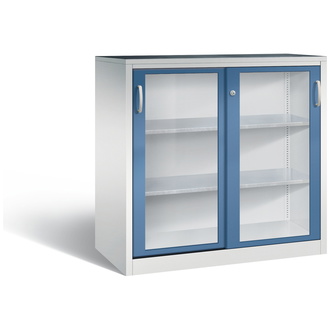 C+P Schiebetürenschrank Acurado-2000, 1200 x 1200 x 600 fernblau/lichtgrau, Modell 2067-055