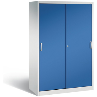 C+P Schiebetürenschrank Acurado-2000, 1200 x 1950 x 600 enzianblau/lichtgrau, Modell 2069-00