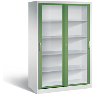 C+P Schiebetürenschrank Acurado-2000, 1200 x 1950 x 600 resedagrün/lichtgrau, Modell 2069-055