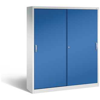 C+P Schiebetürenschrank Acurado-2000 1600 x 1950 x 400 lichtgrau/enzianblau, Modell 2140-100