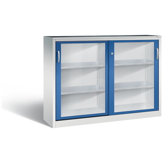 C+P Schiebetürenschrank Acurado-2000, 1600 x 1200 x 400 enzianblau/lichtgrau, Modell 2147-055