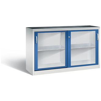 C+P Schiebetürenschrank Acurado-2000, 1600 x 1000 x 500 enzianblau/lichtgrau, Modell 2156-055