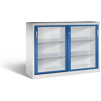 C+P Schiebetürenschrank Acurado-2000, 1600 x 1200 x 500 enzianblau/lichtgrau, Modell 2157-055