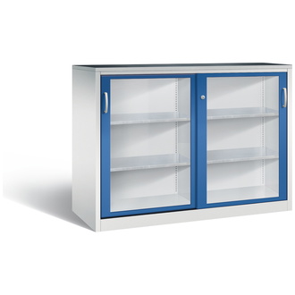 C+P Schiebetürenschrank Acurado-2000, 1600 x 1200 x 600 enzianblau/lichtgrau, Modell 2167-055