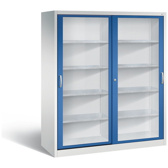 C+P Schiebetürenschrank Acurado-2000, 1600 x 1950 x 600 enzianblau/lichtgrau, Modell 2169-055