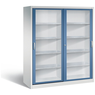 C+P Schiebetürenschrank Acurado-2000, 1600 x 1950 x 600 fernblau/lichtgrau, Modell 2169-055