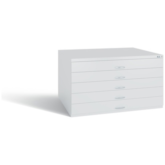 C+P Schubladenschrank Serie 7100_7200 1350 x 760 x 960 lichtgrau/lichtgrau, Modell 7201-100