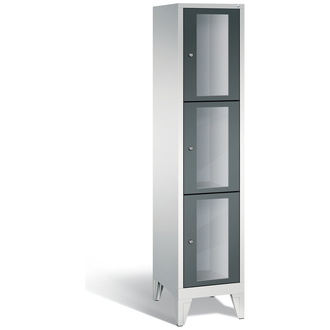 C+P Schließfachschrank Classic, 3 Fächer 420 x 1850 x 500 anthrazitgrau/lichtgrau, Modell 8010A123