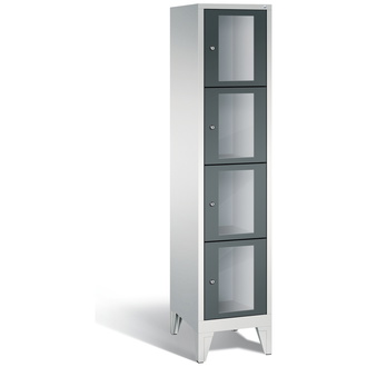 C+P Schließfachschrank Classic, 4 Fächer 420 x 1850 x 500 anthrazitgrau/lichtgrau, Modell 8010A124