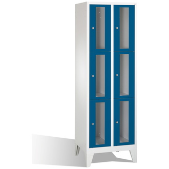 C+P Schließfachschrank Classic, 6 Fächer 610 x 1850 x 500 enzianblau/lichtgrau, Modell 8010A203