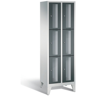 C+P Schließfachschrank Classic, 6 Fächer 610 x 1850 x 500 anthrazitgrau/lichtgrau, Modell 8010A203