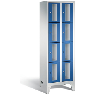 C+P Schließfachschrank Classic, 8 Fächer 610 x 1850 x 500 enzianblau/lichtgrau, Modell 8010A204