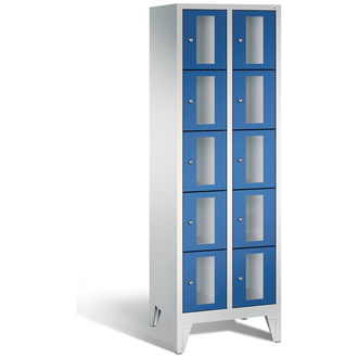 C+P Schließfachschrank Classic, 10 Fächer 610 x 1850 x 500 enzianblau/lichtgrau, Modell 8010A205