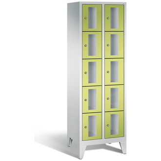 C+P Schließfachschrank Classic, 10 Fächer 610 x 1850 x 500 viridingrün/lichtgrau, Modell 8010A205