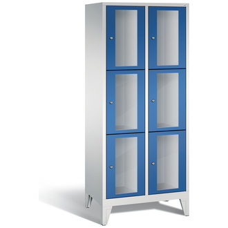 C+P Schließfachschrank Classic, 6 Fächer 810 x 1850 x 500 enzianblau/lichtgrau, Modell 8010A223