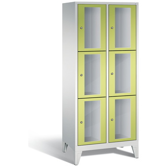 C+P Schließfachschrank Classic, 6 Fächer 810 x 1850 x 500 viridingrün/lichtgrau, Modell 8010A223