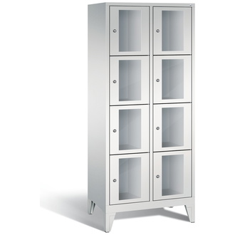 C+P Schließfachschrank Classic, 8 Fächer 810 x 1850 x 500 lichtgrau/lichtgrau, Modell 8010A224