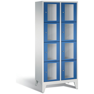 C+P Schließfachschrank Classic, 8 Fächer 810 x 1850 x 500 enzianblau/lichtgrau, Modell 8010A224