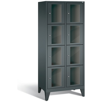 C+P Schließfachschrank Classic, 8 Fächer 810 x 1850 x 500 anthrazitgrau/anthrazitgrau, Modell 8010A224