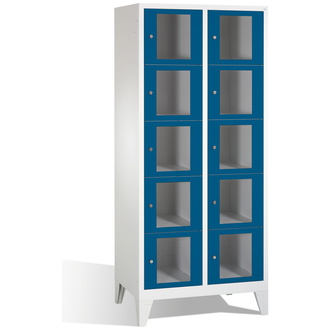 C+P Schließfachschrank Classic, 10 Fächer 810 x 1850 x 500 enzianblau/lichtgrau, Modell 8010A225